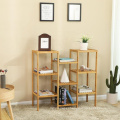 Bamboo Customizable Plant Stand Shelf Flower Pots Holder Display Rack Utility Shelf Bathroom Rack 9-Tier Storage Rack Shelving